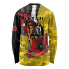 Richmond Tigers ANZAC Personalised Long Sleeve Shirt Lest We Forget Poppy Camo