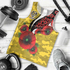 Richmond Tigers ANZAC Personalised Men Tank Top Lest We Forget Poppy Camo