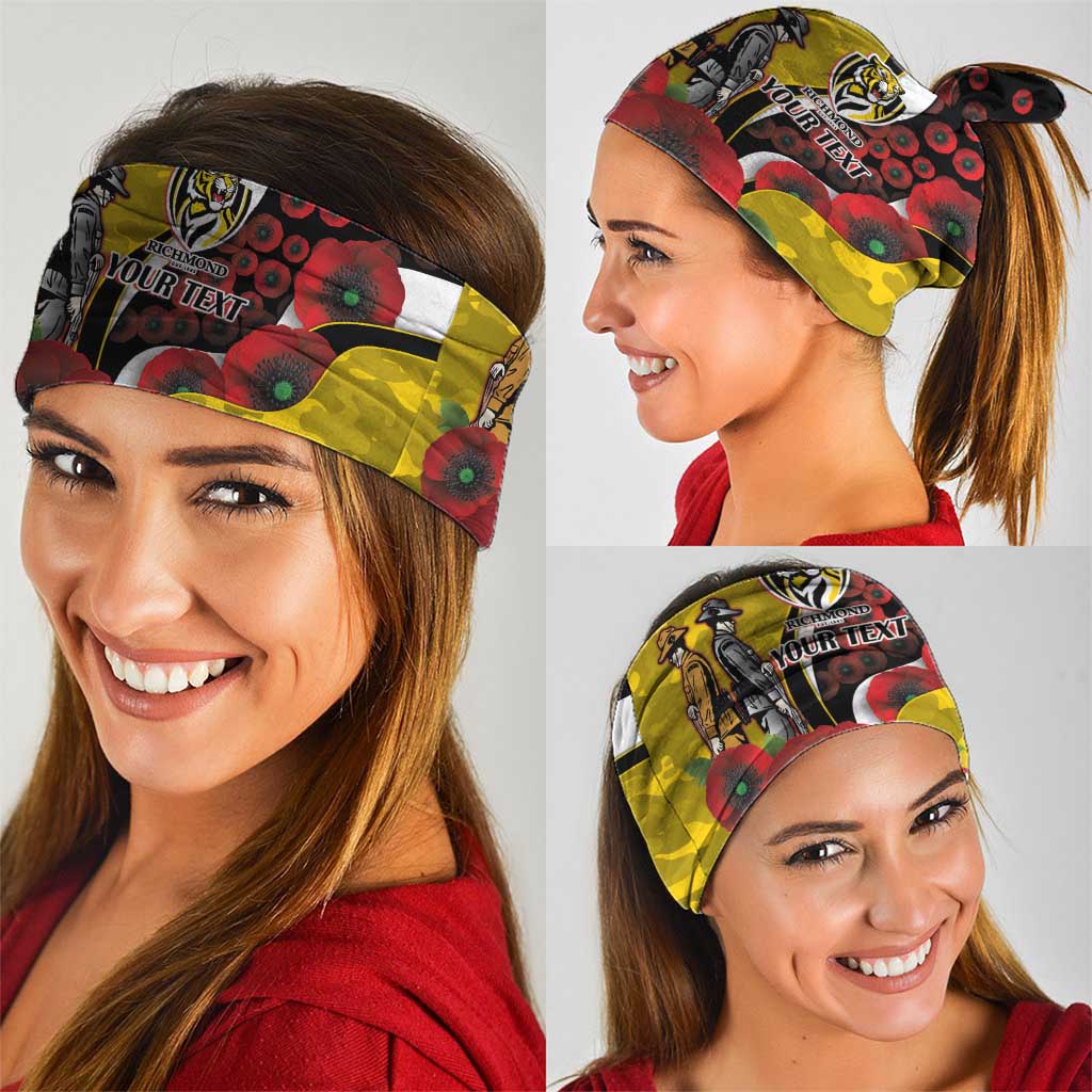 Richmond Tigers ANZAC Personalised Neck Gaiter Lest We Forget Poppy Camo