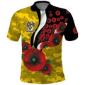Richmond Tigers ANZAC Personalised Polo Shirt Lest We Forget Poppy Camo