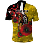Richmond Tigers ANZAC Personalised Polo Shirt Lest We Forget Poppy Camo