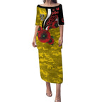 Richmond Tigers ANZAC Personalised Puletasi Lest We Forget Poppy Camo