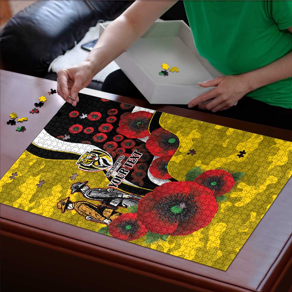 Richmond Tigers ANZAC Personalised Puzzle Lest We Forget Poppy Camo