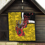 Richmond Tigers ANZAC Personalised Quilt Lest We Forget Poppy Camo