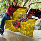 Richmond Tigers ANZAC Personalised Quilt Lest We Forget Poppy Camo
