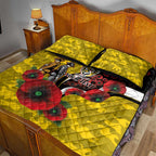 Richmond Tigers ANZAC Personalised Quilt Bed Set Lest We Forget Poppy Camo