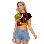 Richmond Tigers ANZAC Personalised Raglan Cropped T Shirt Lest We Forget Poppy Camo