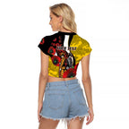 Richmond Tigers ANZAC Personalised Raglan Cropped T Shirt Lest We Forget Poppy Camo