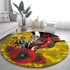 Richmond Tigers ANZAC Personalised Round Carpet Lest We Forget Poppy Camo