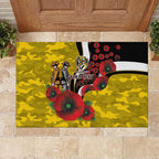 Richmond Tigers ANZAC Personalised Rubber Doormat Lest We Forget Poppy Camo