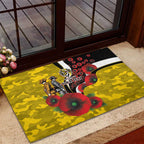 Richmond Tigers ANZAC Personalised Rubber Doormat Lest We Forget Poppy Camo