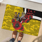 Richmond Tigers ANZAC Personalised Rubber Doormat Lest We Forget Poppy Camo