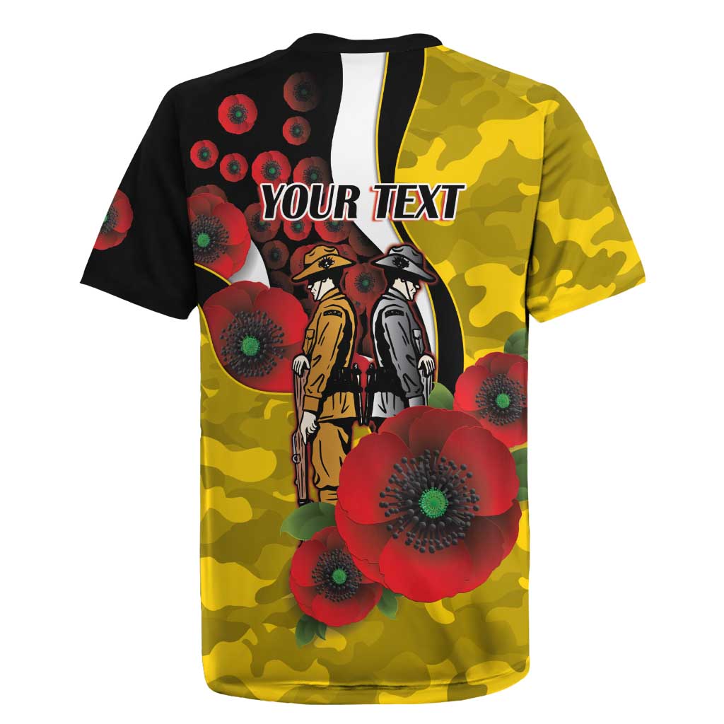 Richmond Tigers ANZAC Personalised Rugby Jersey Lest We Forget Poppy Camo