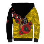 Richmond Tigers ANZAC Personalised Sherpa Hoodie Lest We Forget Poppy Camo