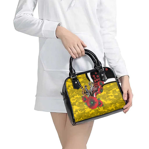 Richmond Tigers ANZAC Personalised Shoulder Handbag Lest We Forget Poppy Camo