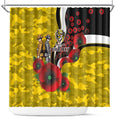 Richmond Tigers ANZAC Personalised Shower Curtain Lest We Forget Poppy Camo