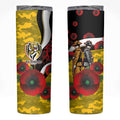 Richmond Tigers ANZAC Personalised Skinny Tumbler Lest We Forget Poppy Camo