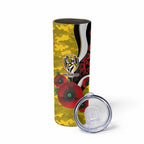 Richmond Tigers ANZAC Personalised Skinny Tumbler Lest We Forget Poppy Camo