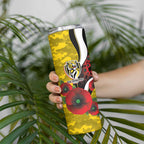 Richmond Tigers ANZAC Personalised Skinny Tumbler Lest We Forget Poppy Camo