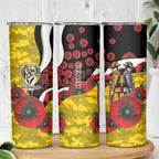 Richmond Tigers ANZAC Personalised Skinny Tumbler Lest We Forget Poppy Camo