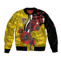 Richmond Tigers ANZAC Personalised Sleeve Zip Bomber Jacket Lest We Forget Poppy Camo
