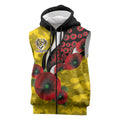Richmond Tigers ANZAC Personalised Sleeveless Zip Hoodie Lest We Forget Poppy Camo