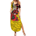 Richmond Tigers ANZAC Personalised Summer Maxi Dress Lest We Forget Poppy Camo
