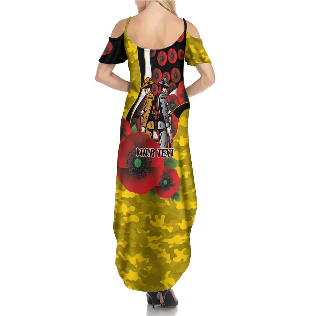 Richmond Tigers ANZAC Personalised Summer Maxi Dress Lest We Forget Poppy Camo