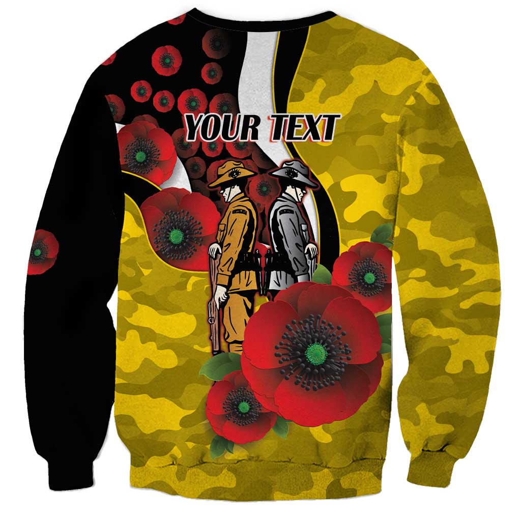 Richmond Tigers ANZAC Personalised Sweatshirt Lest We Forget Poppy Camo