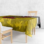 Richmond Tigers ANZAC Personalised Tablecloth Lest We Forget Poppy Camo