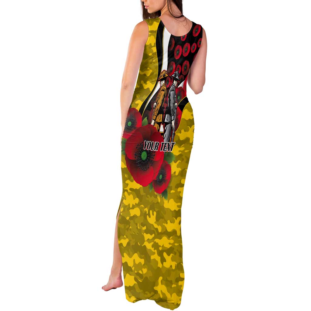 Richmond Tigers ANZAC Personalised Tank Maxi Dress Lest We Forget Poppy Camo