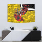 Richmond Tigers ANZAC Personalised Tapestry Lest We Forget Poppy Camo