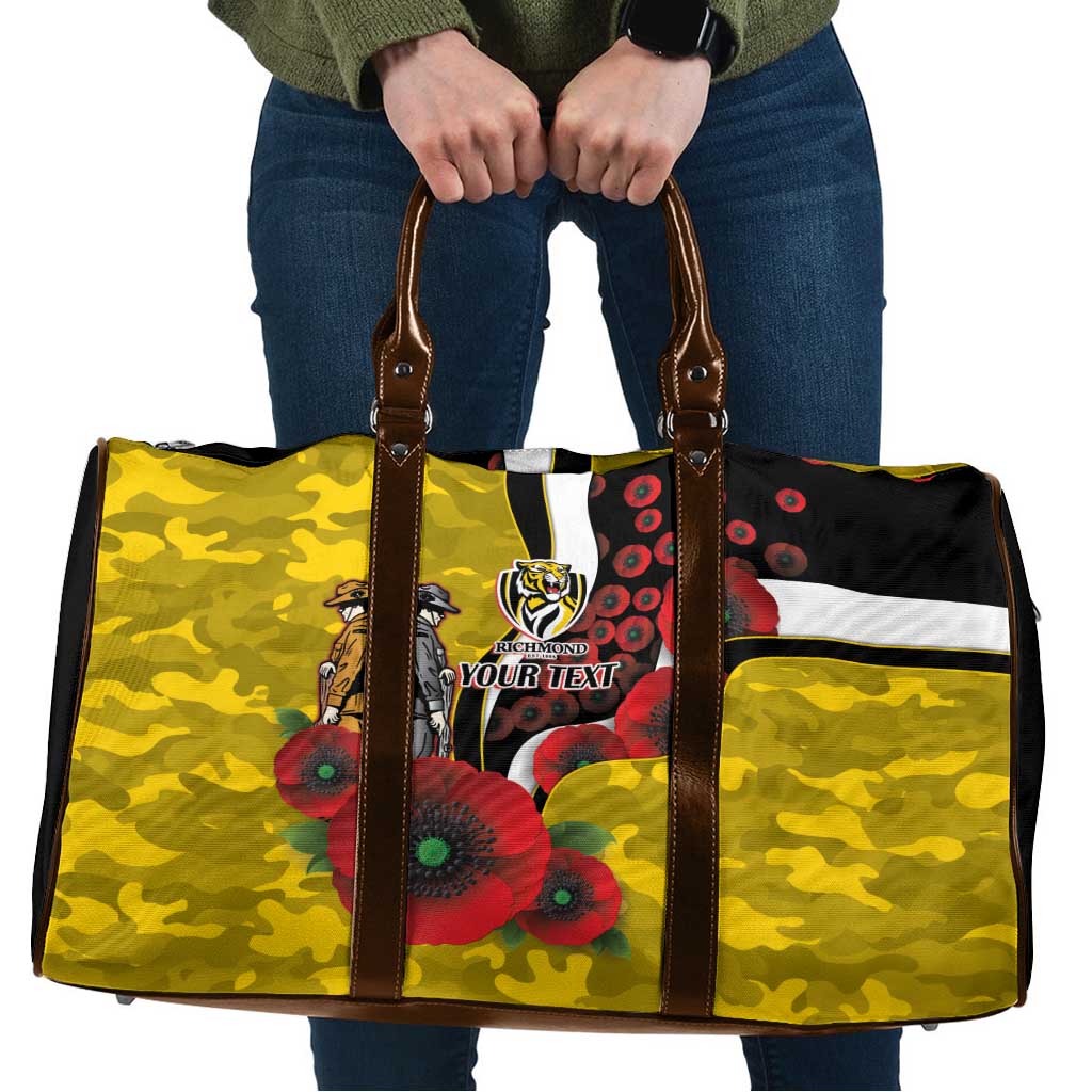 Richmond Tigers ANZAC Personalised Travel Bag Lest We Forget Poppy Camo
