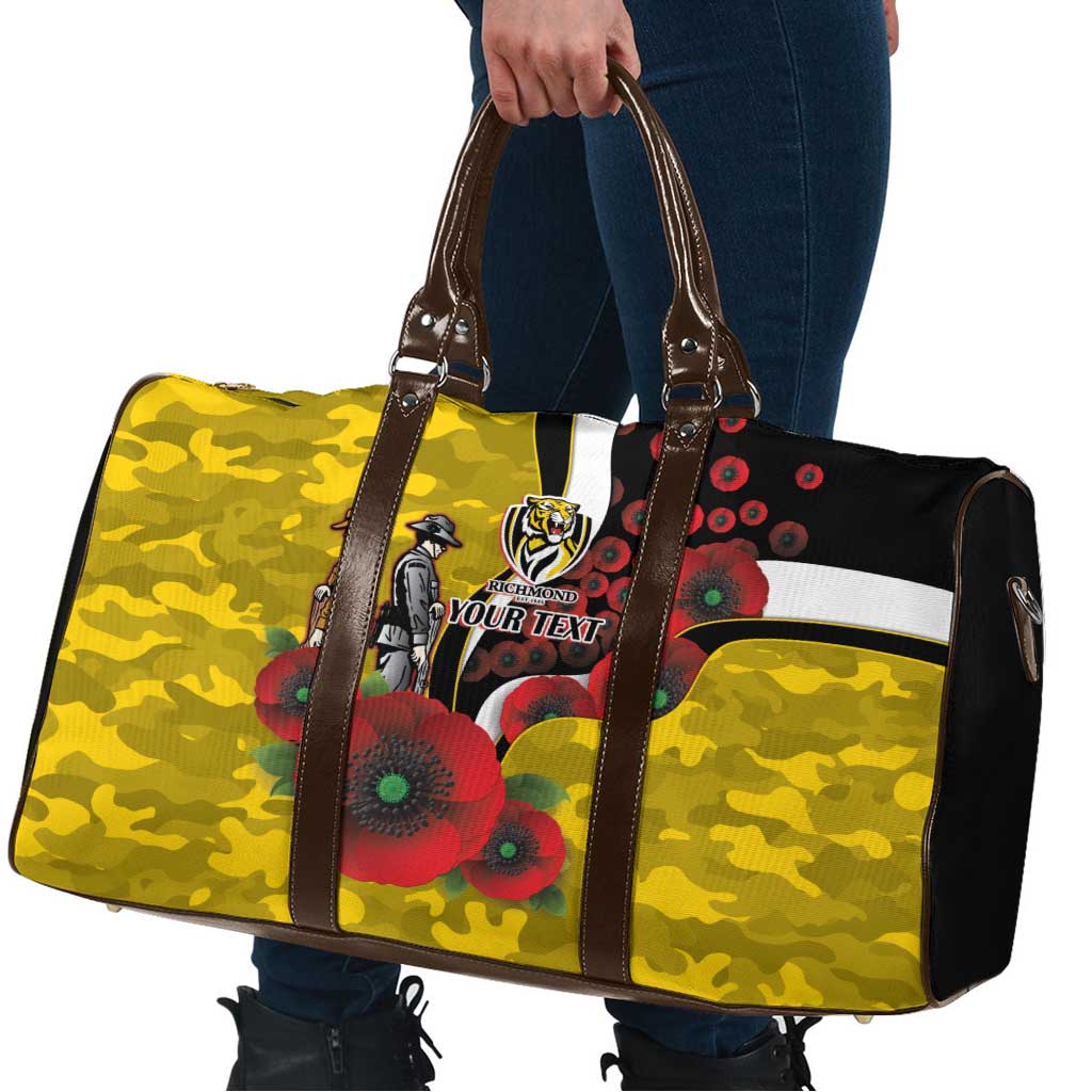 Richmond Tigers ANZAC Personalised Travel Bag Lest We Forget Poppy Camo