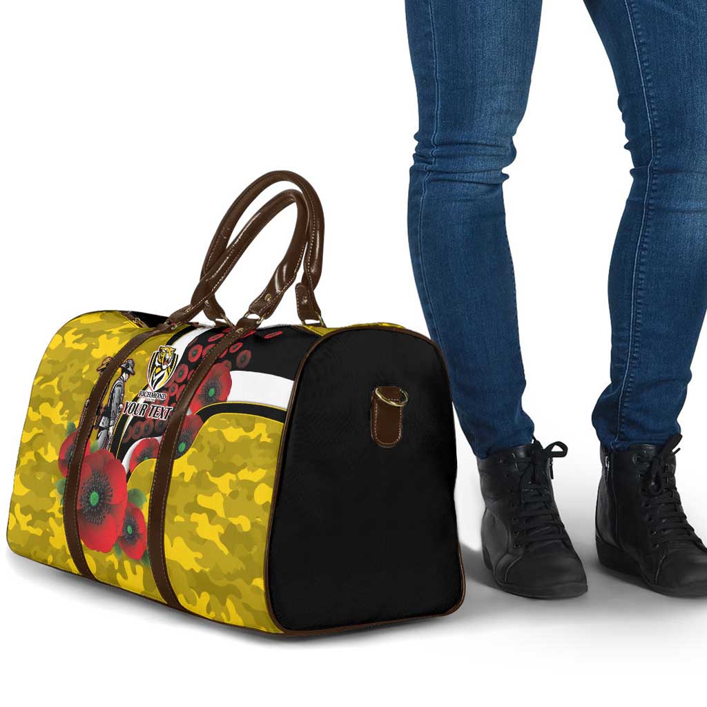 Richmond Tigers ANZAC Personalised Travel Bag Lest We Forget Poppy Camo