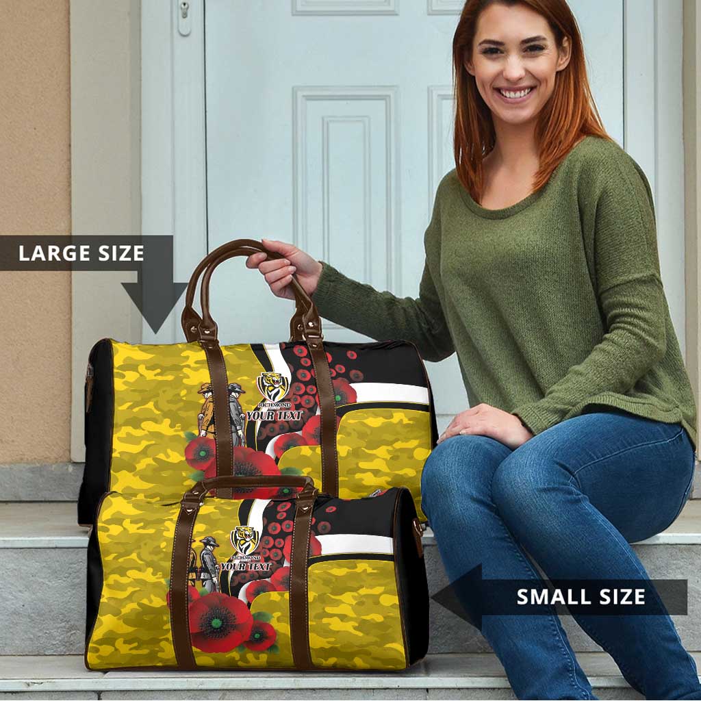 Richmond Tigers ANZAC Personalised Travel Bag Lest We Forget Poppy Camo