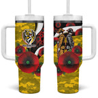 Richmond Tigers ANZAC Personalised Tumbler With Handle Lest We Forget Poppy Camo