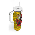 Richmond Tigers ANZAC Personalised Tumbler With Handle Lest We Forget Poppy Camo