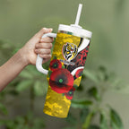 Richmond Tigers ANZAC Personalised Tumbler With Handle Lest We Forget Poppy Camo