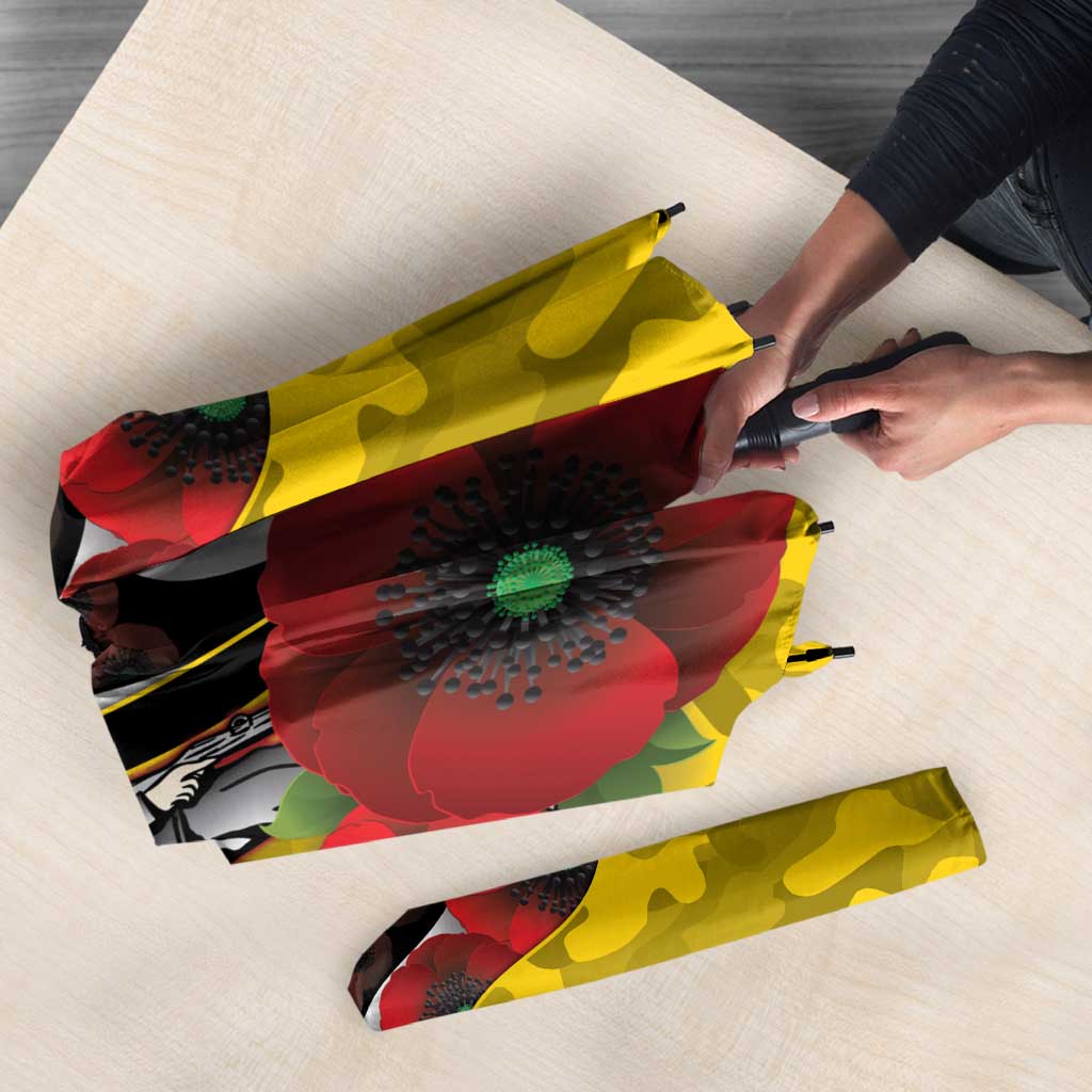 Richmond Tigers ANZAC Personalised Umbrella Lest We Forget Poppy Camo