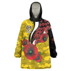 Richmond Tigers ANZAC Personalised Wearable Blanket Hoodie Lest We Forget Poppy Camo