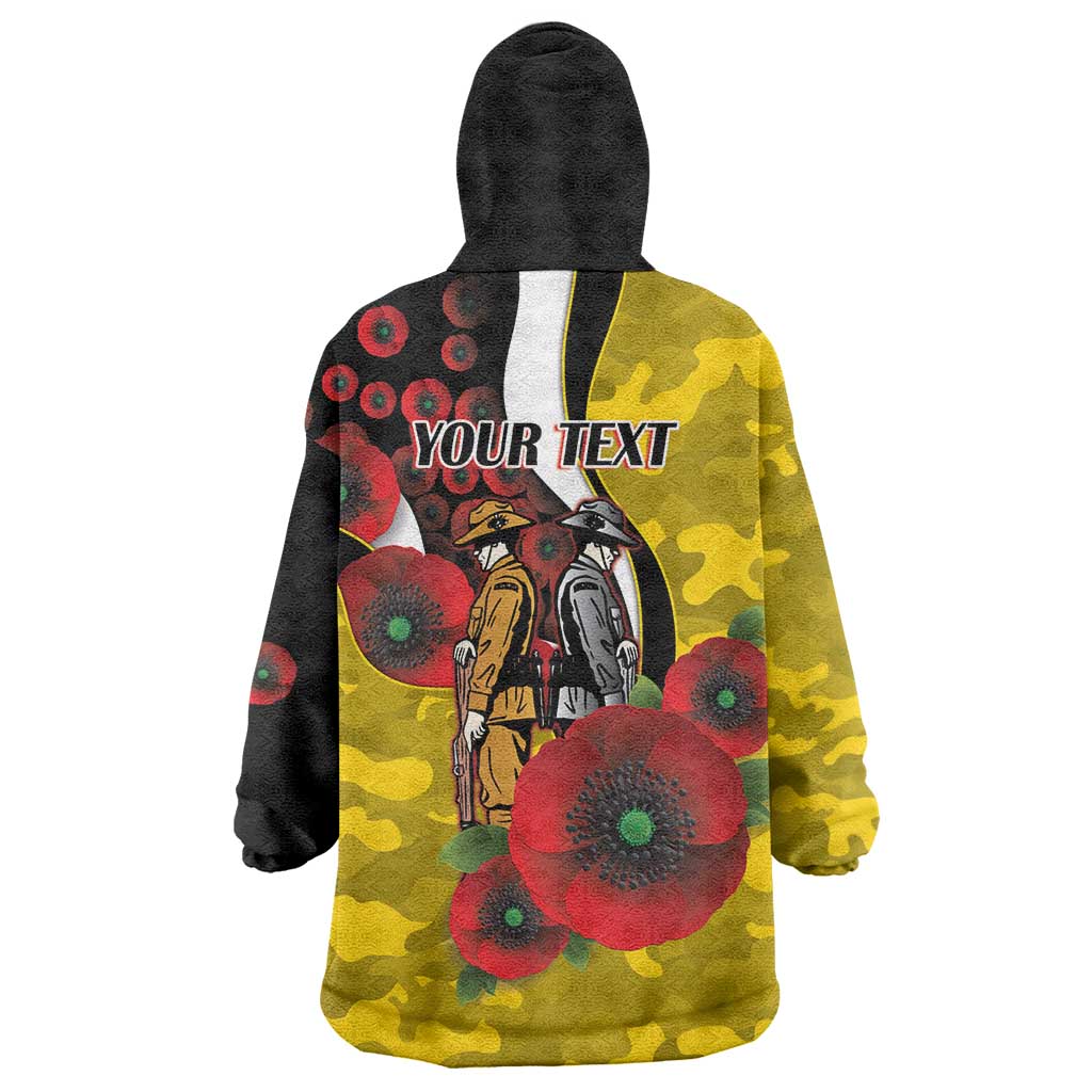 Richmond Tigers ANZAC Personalised Wearable Blanket Hoodie Lest We Forget Poppy Camo