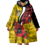 Richmond Tigers ANZAC Personalised Wearable Blanket Hoodie Lest We Forget Poppy Camo