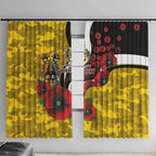 Richmond Tigers ANZAC Personalised Window Curtain Lest We Forget Poppy Camo