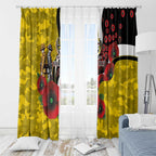 Richmond Tigers ANZAC Personalised Window Curtain Lest We Forget Poppy Camo