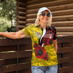 Richmond Tigers ANZAC Personalised Women Polo Shirt Lest We Forget Poppy Camo