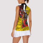 Richmond Tigers ANZAC Personalised Women Sleeveless Polo Shirt Lest We Forget Poppy Camo