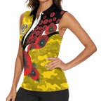 Richmond Tigers ANZAC Personalised Women Sleeveless Polo Shirt Lest We Forget Poppy Camo