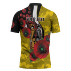 Richmond Tigers ANZAC Personalised Zipper Polo Shirt Lest We Forget Poppy Camo