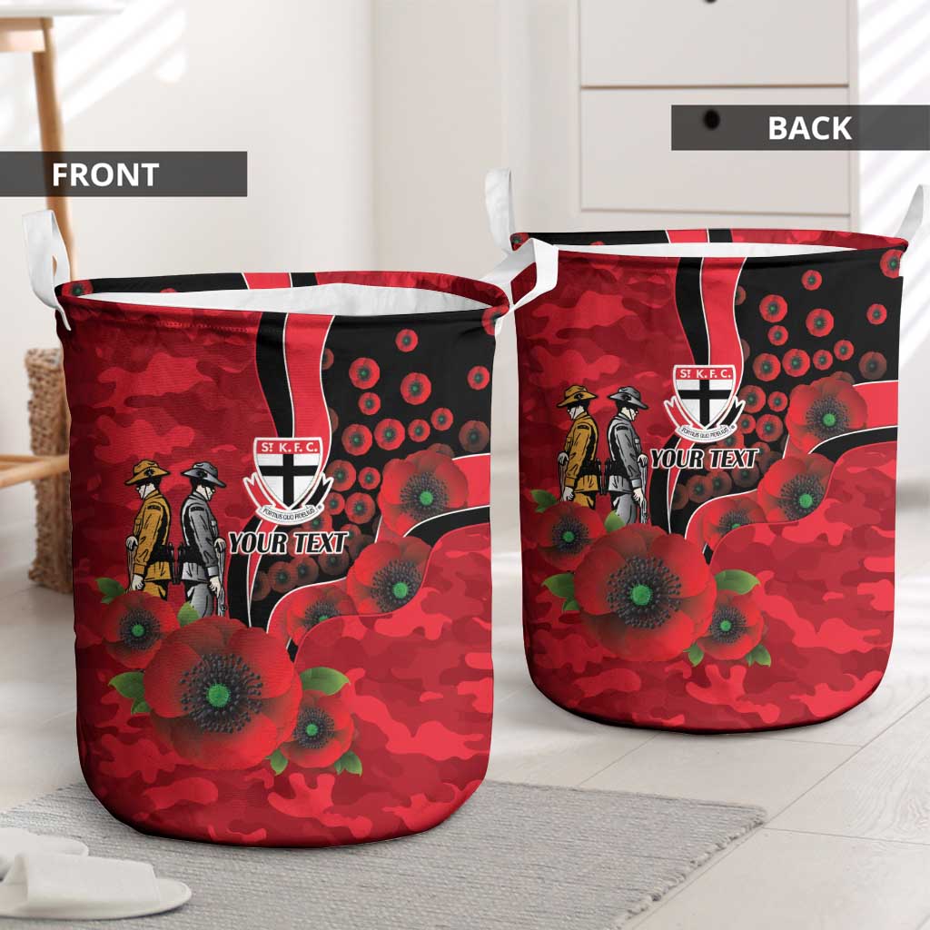 St Saints ANZAC Personalised Laundry Basket Lest We Forget Poppy Camo